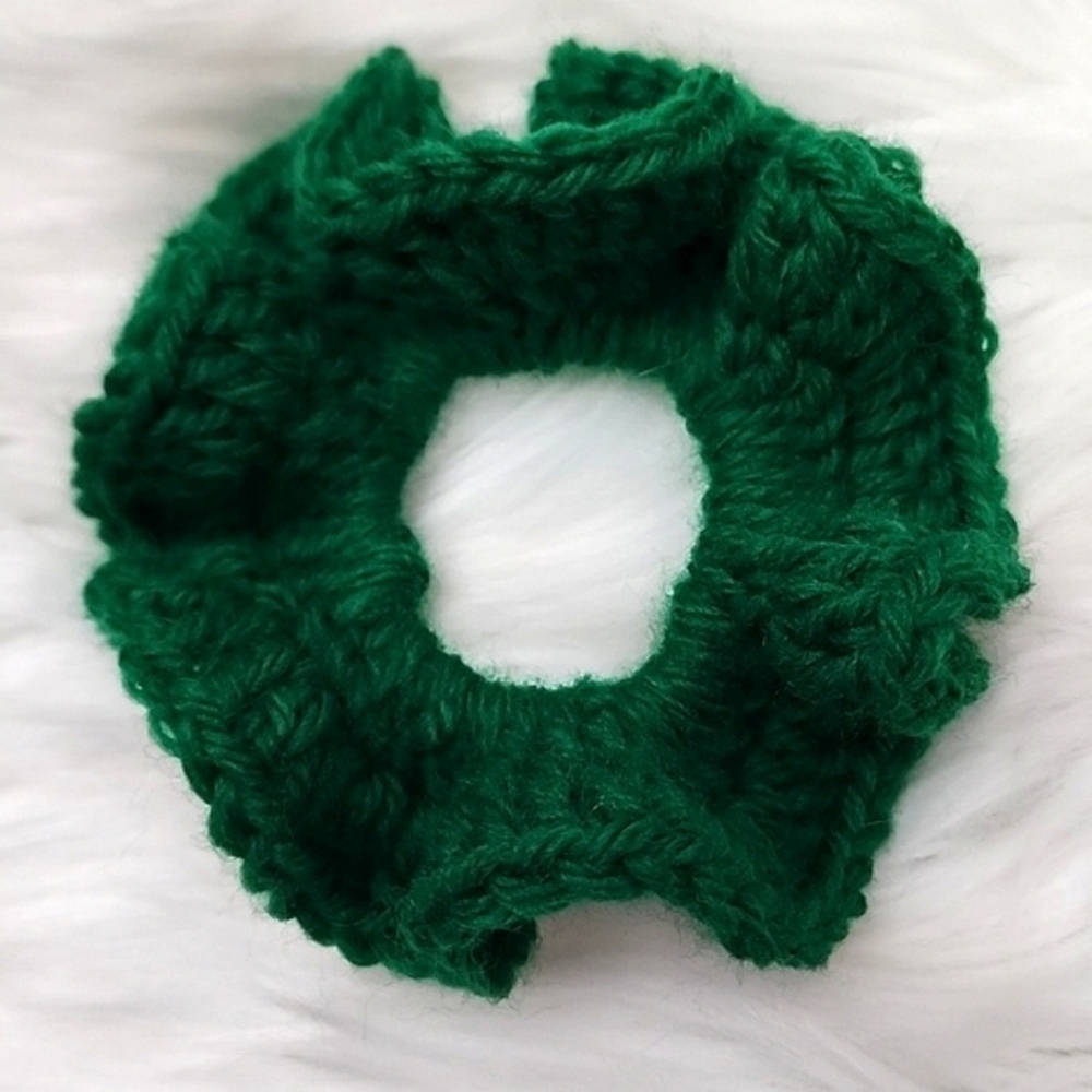 Handmade Textured Crocheted Scrunchies Ponytail Holder Hair Tie Set Of 4 - New - Picture 5 of 11